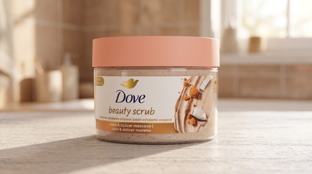 esfoliante corporal Dove Hidratação Profunda com microcristais de açúcar