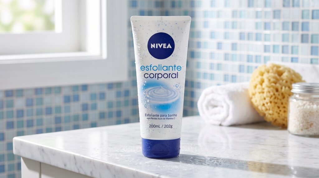 esfoliante corporal Nivea Pérolas Azuis com microesferas de vitamina E