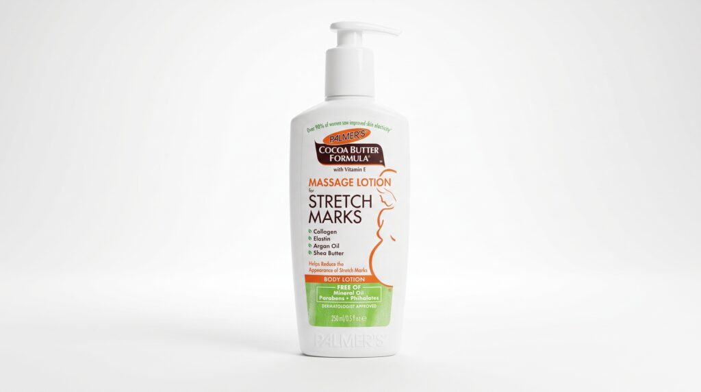 Palmer's Cocoa Butter Formula Loção Antiestrias para gestantes embalagem laranja