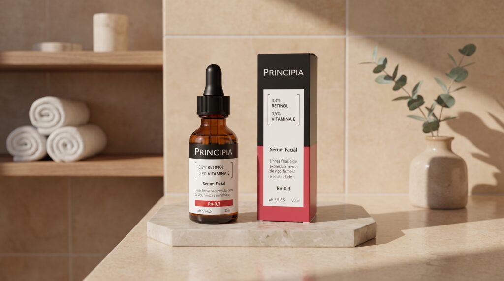 sérum retinol Principia 0,3% com vitamina E para iniciantes